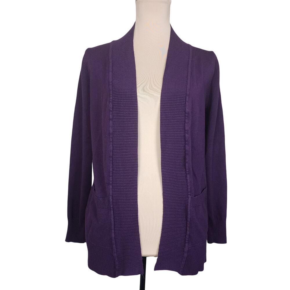 Cielo Burgundy Dark Purple Large Cardigan Sweater